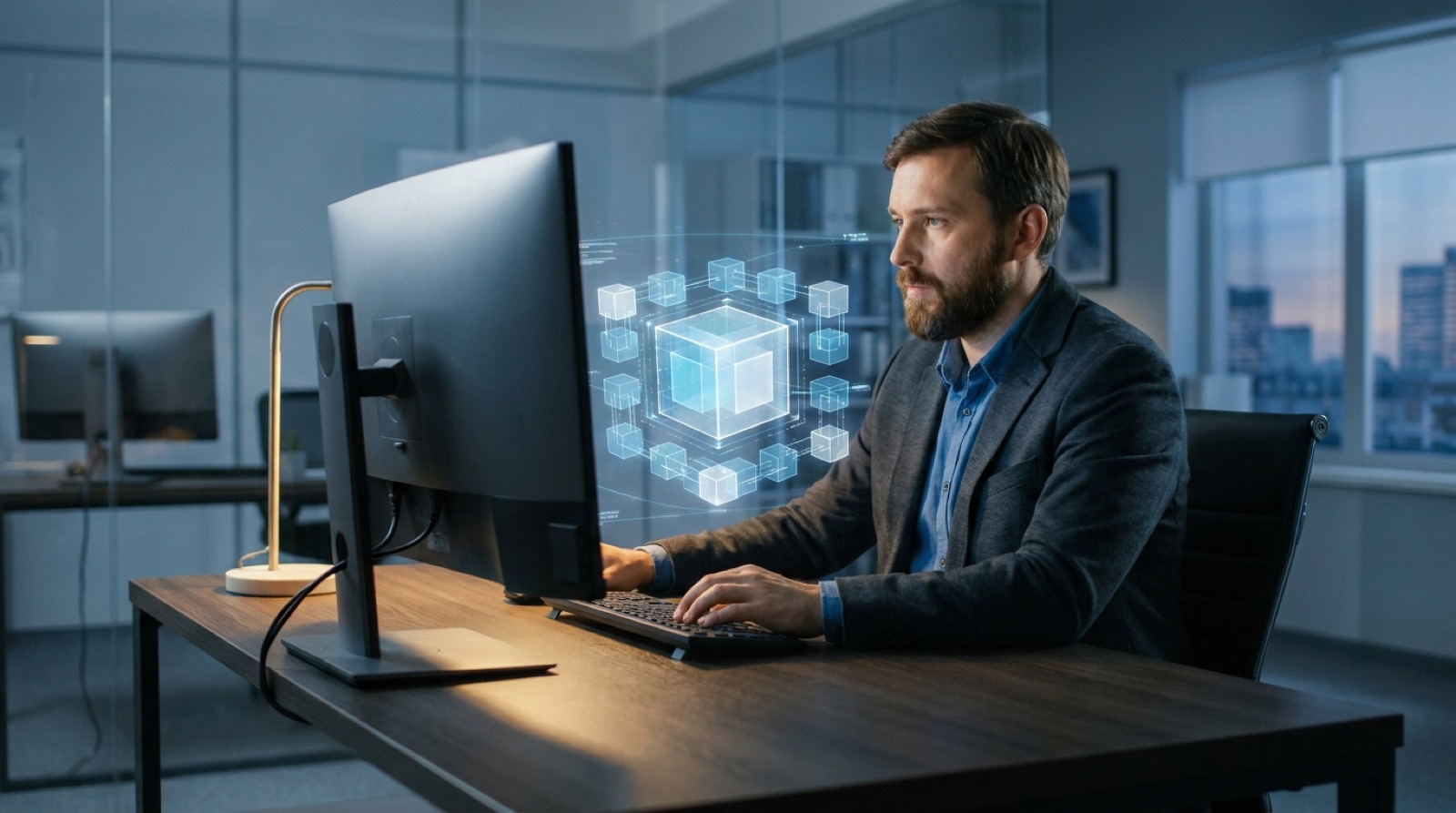 SAP architect reviewing a diagram of a protected central system core surrounded by tidy modular extensions connected by clean interfaces, illustrating clean core delivery